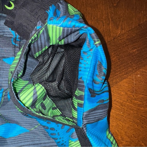 Men's Speedo Swim Trunks Board Shorts Blue Green Tropical Drawstring Medium - Picture 6 of 9